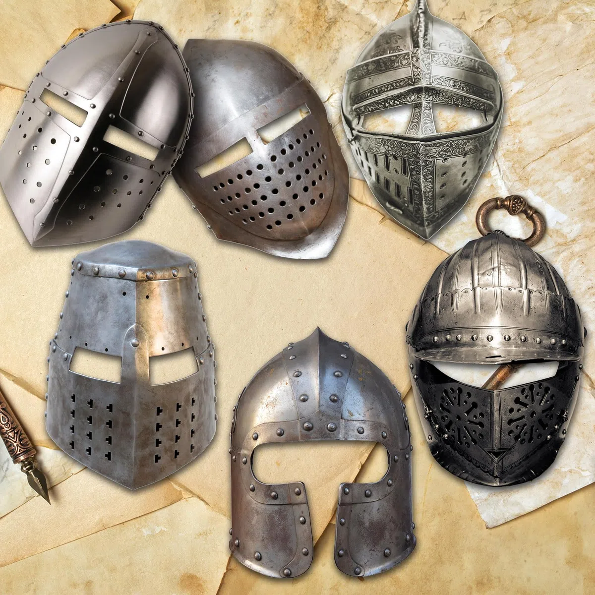 Aoriher 24 Pezzi Maschere di Carta da Cavaliere Medievale Maschera di Elmo da Cavaliere Medievale con Elastici per Cosplay Travestimenti Feste di Halloween Accessori per Costumi da Cavaliere