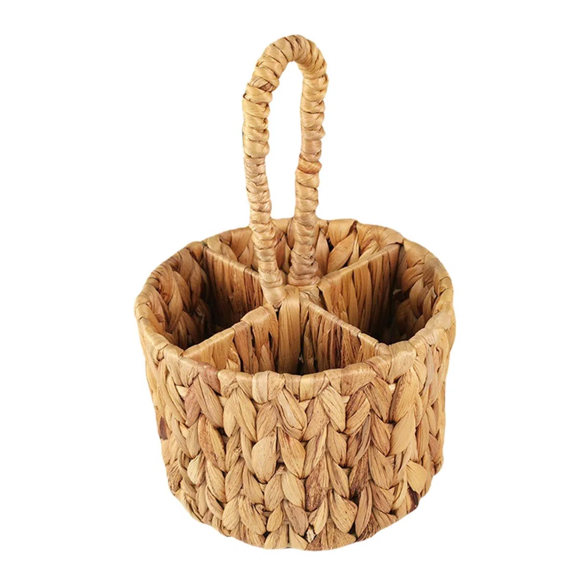 Cesto portaposate in vimini, portaposate in giacinto d'acqua, organizer per utensili da cucina