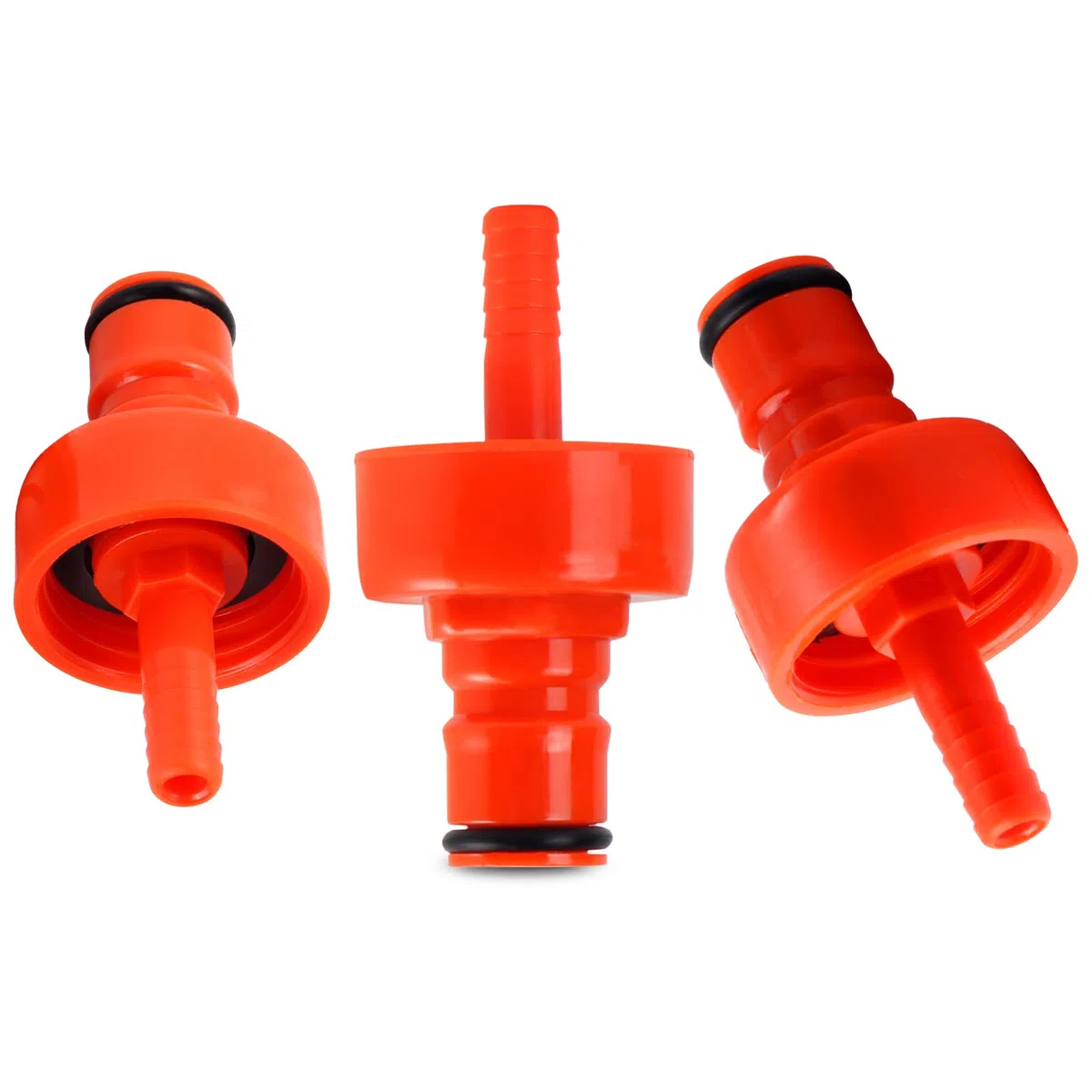 MRbrew Tappo di carbonatazione in plastica, 3 pezzi tappo di carbonatazione per barile con blocco a sfera, 5/16 '' Barb Homebrew Soda Birra Bevande Carbonazione PET Bottiglia Contatore Pressione Tappo