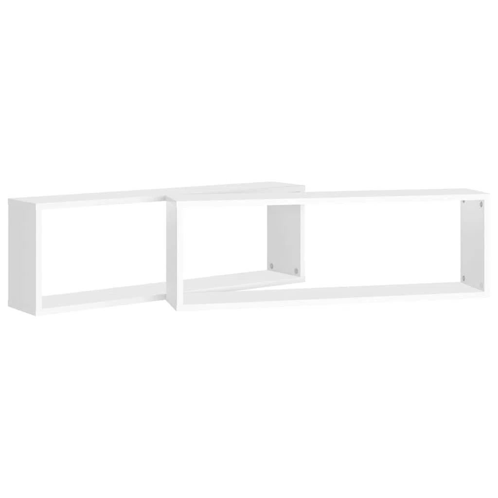 Generico Mensole Parete a Cubo 2pz Bianco 80x15x26,5cm Legno Multistrato,Mobili,Scaffalature,Scaffali e mensole per pareti,Bianco,7.88 kg,807106