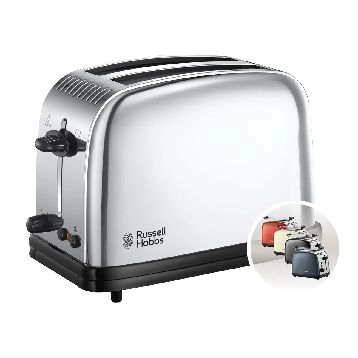 Russell Hobbs Tostapane Victory 2 Fette, Toast e Panini Farciti, Funzioni Riscalda e Scongela, Lift & Look, Regolazione Doratura, Acciaio Inossidabile – 23311-56