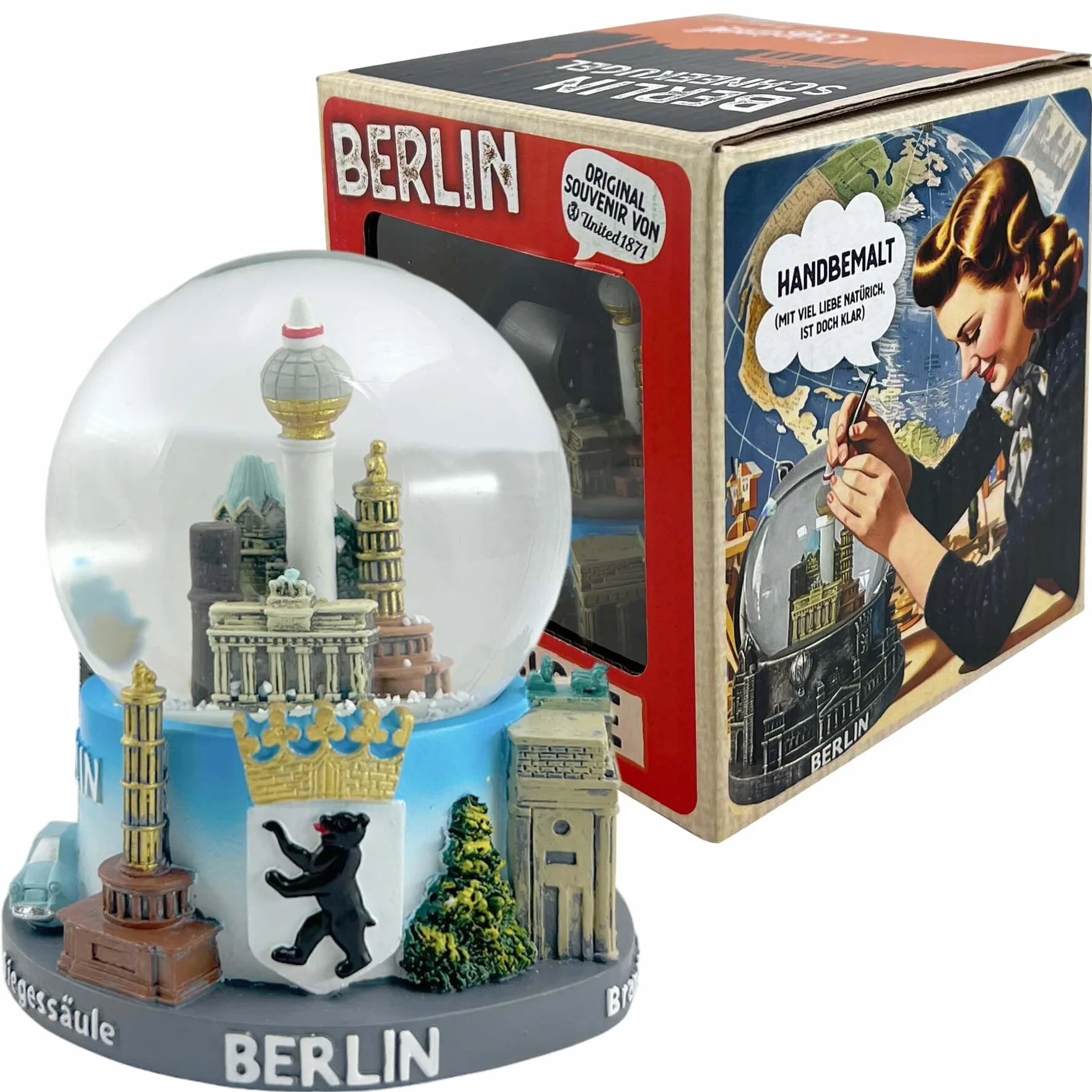 Sfera di neve di Berlino, souvenirs, Snowglobe, Souvenir Germania, souvenir in Germania in confezione regalo, 86102