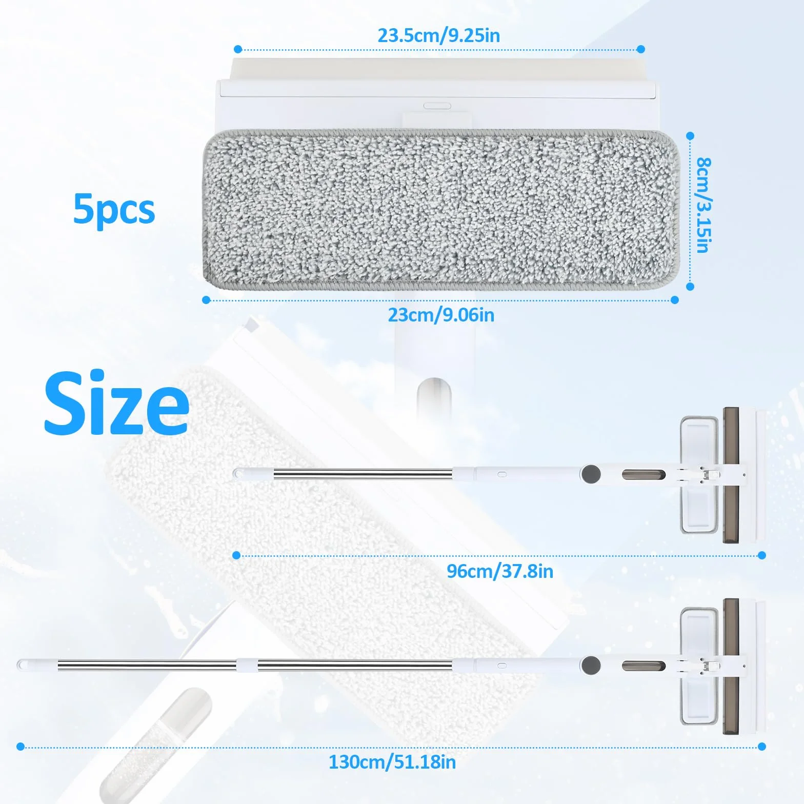 Telescopico lavavetro, Lava Vetri Finestre, Spazzola con Spray, Lavavetro in Silicone con Vaschetta Raccogli Acqua Integrata, Professionale con 5 Panni in Microfibra