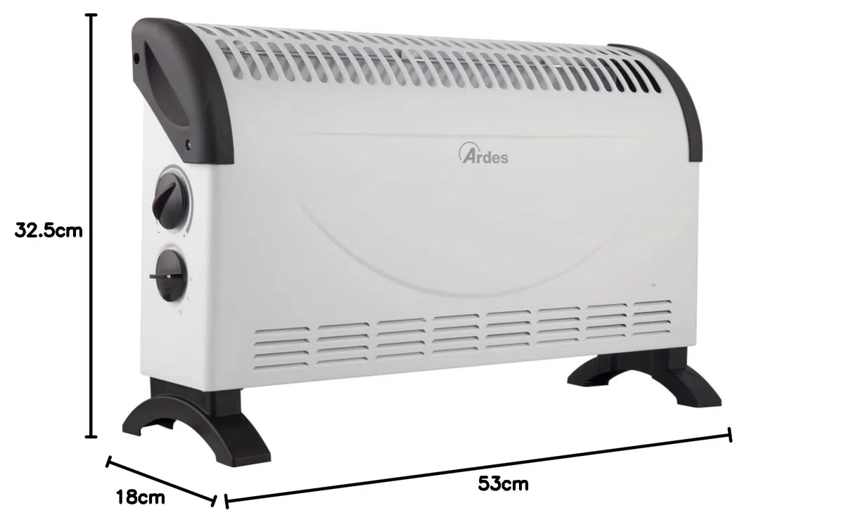 ARDES - AR4C06 Termoconvettore Elettrico KALOR 1500W - Termoconvettore con Termostato -Termo Convettore Aria Calda 2 Potenze Stufa Elettrica per Riscaldare Casa e Ufficio - Stufa Elettrica Smart