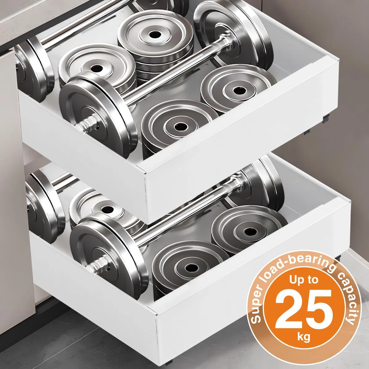 Solvant Cassetto telescopico, cassetto estraibile da cucina, organizer per armadietto da cucina, organizer per cassetti, non necessita di forature e chiodature