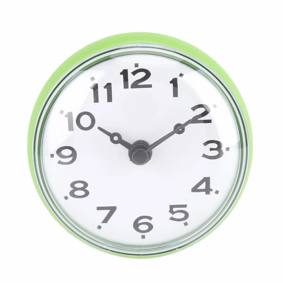 Yosoo Impermeabile orologio con ventosa doccia tondo orologio quadrante digitale per bagno doccia bagno di Arabica banduhr montaggio a parete, verde