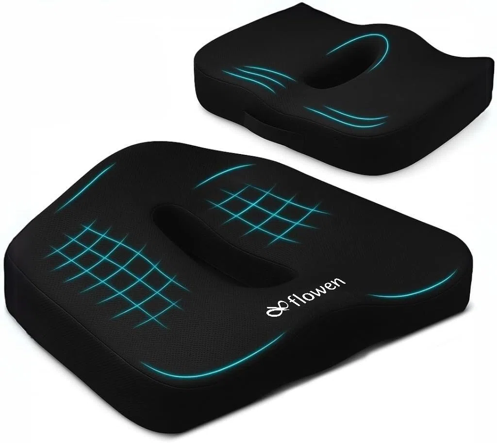 Cuscino Sedia Ufficio | Cuscino Anatomico Seduta Auto Guidatore Macchina | Posturale Ortopedico Coccige Lombare Schiena | Memory Foam HD Ergonomico Sedile | Sedia Gaming Smart Working Studio Scrivania