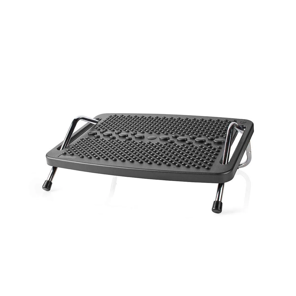 NEDIS - Poggiapiedi Ergonomico Scrivania Pedana Poggiapiedi per Migliorare il Comfort Durante il Lavoro, per una Migliore Postura - Metallo - Nero