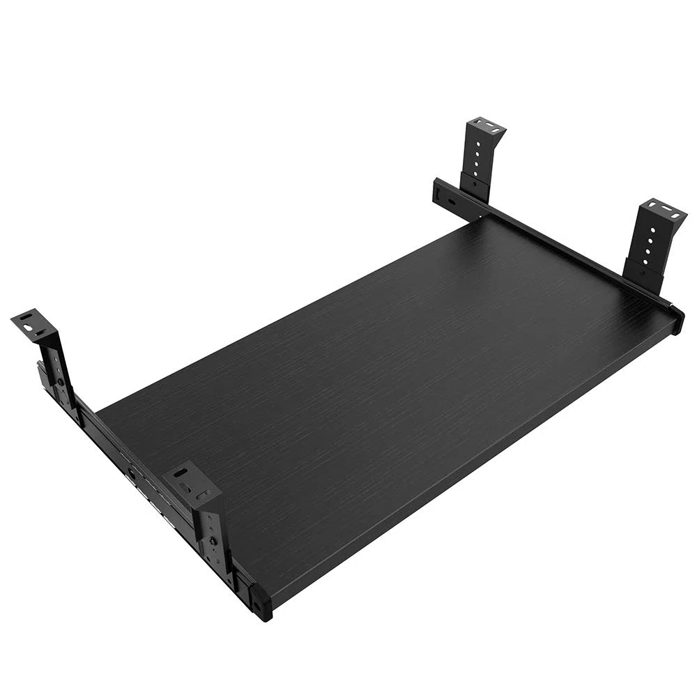 FRMSAET Accessori per mobili Prodotto per Ufficio Abiti Hardware 53 cm /60 cm /76 cm Cassetto per Tastiera Vassoio Supporto in Legno sotto la scrivania Piattaforma Regolabile in Altezza.(53 cm, Nero)