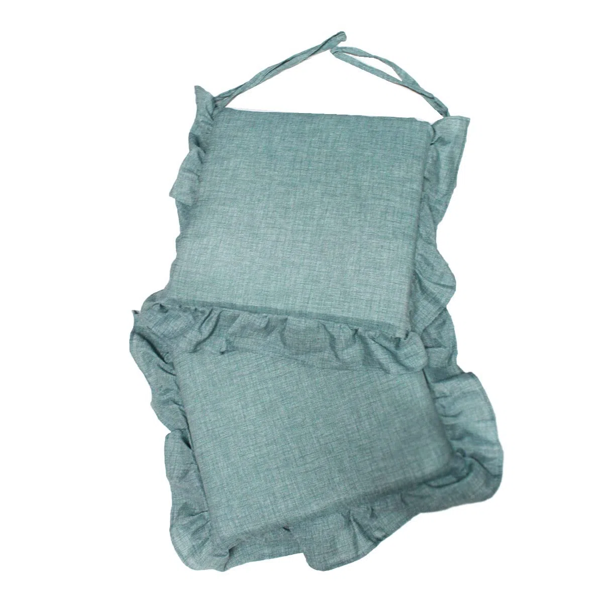 Russo Tessuti 6 Cuscini Sedie Cucina Coprisedia Imbottiti Tinta Unica ALLEGRIA Laccetti Volant-61 Verde Salvia