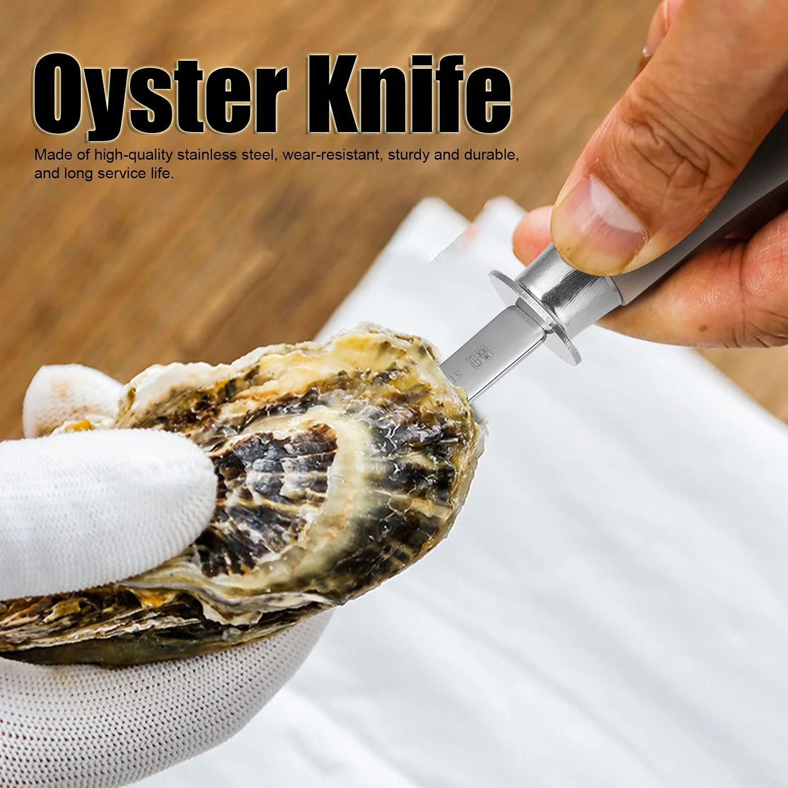 Seafood Apriostriche, Coltello per ostriche in Acciaio Inossidabile, Strumento per Aprire le Ostriche, Coltelli per Sgusciare le Ostriche, Coltello per Sgusciare le Ostriche, Coltello per Ostriche di