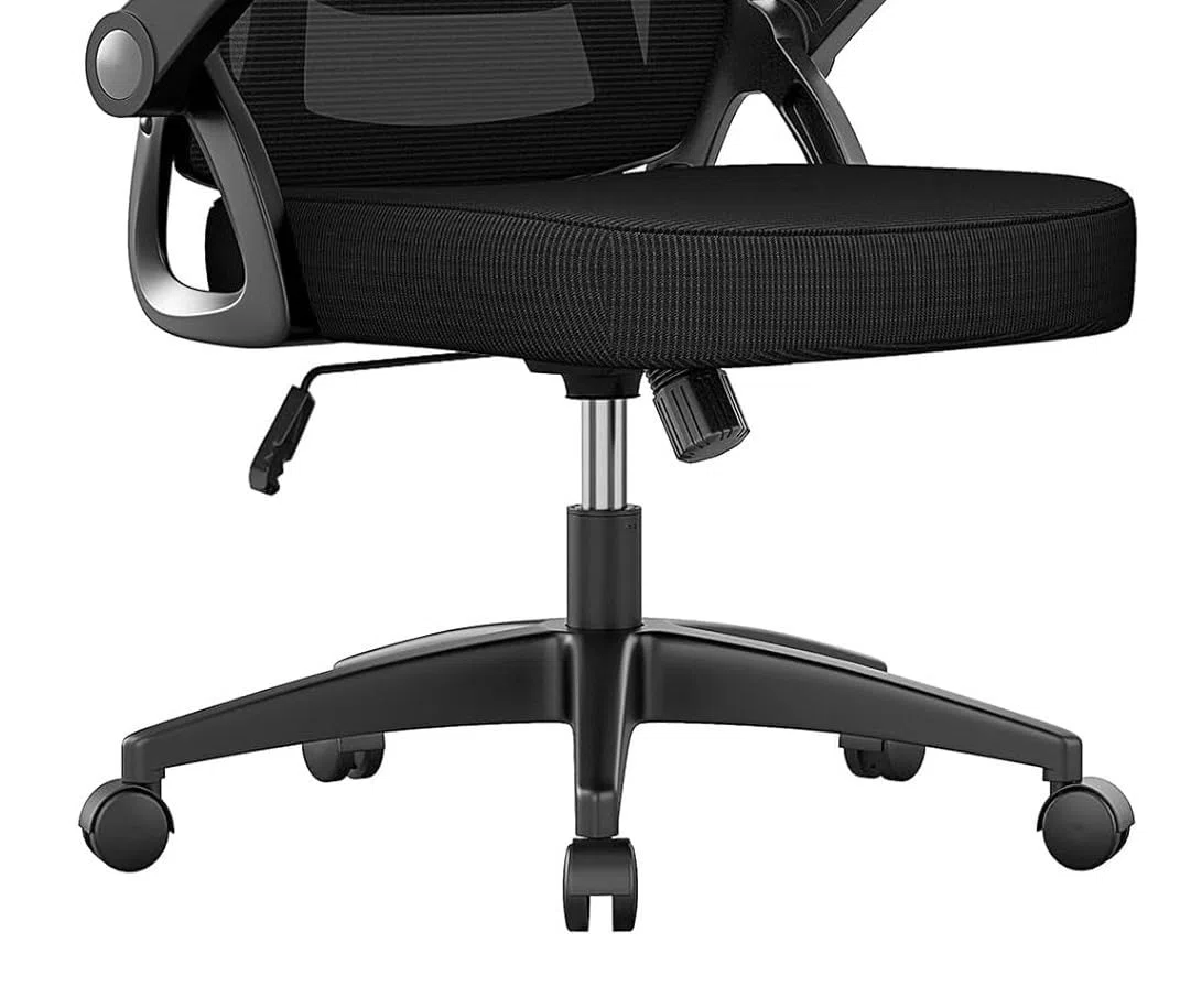 Sedia da Ufficio Ergonomica con Supporto Lombare, con Braccioli regolabili, Regolazione in Altezza, Poltrona girevole con ruote e rete traspirante – Nera - HLD-1809