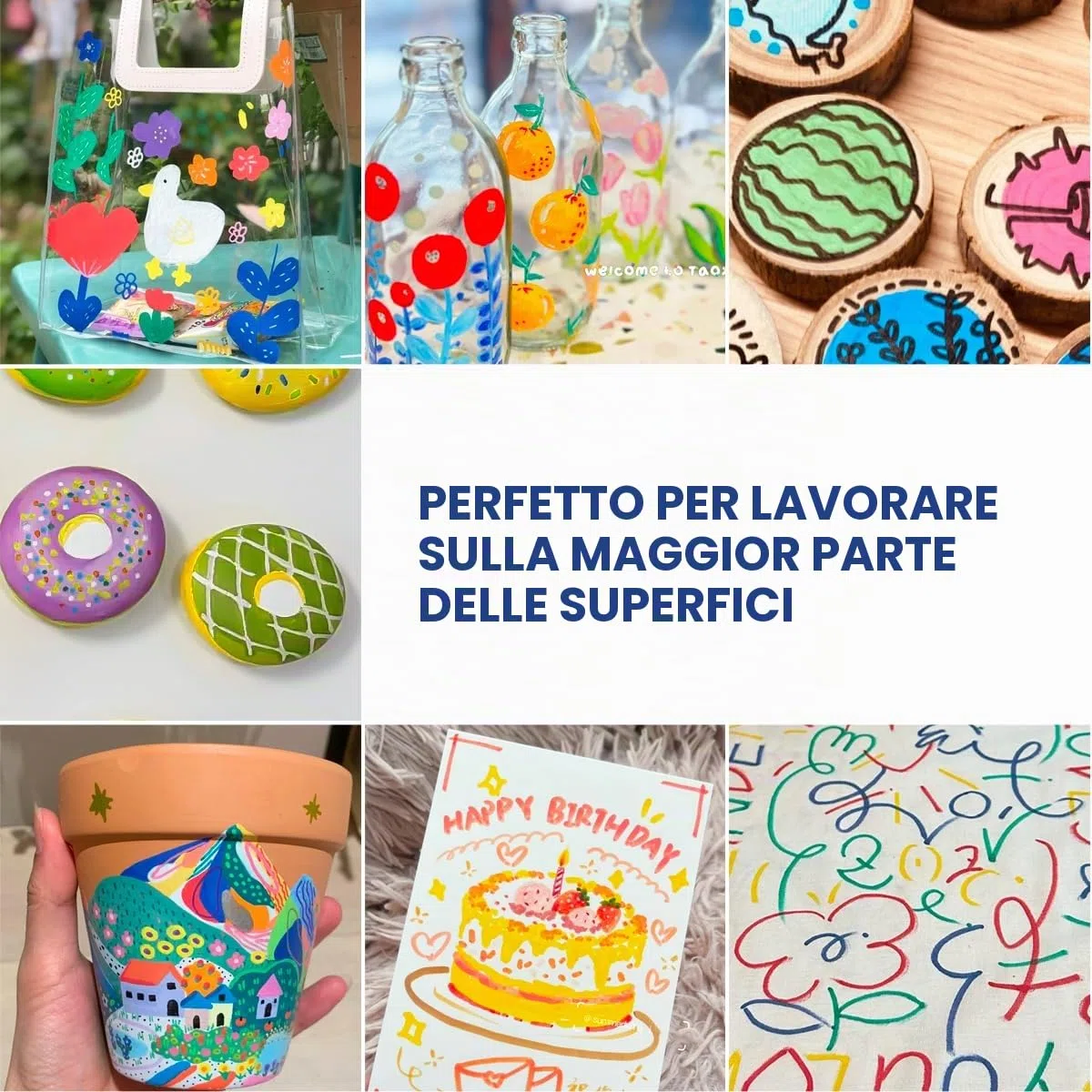 Arrtx Pennarelli acrilici con punta a pennello di alta qualità, inchiostro a base d'acqua, atossici, impermeabili, per pittura su roccia, legno, pietra, vetro, tessuto, decorazioni natalizie