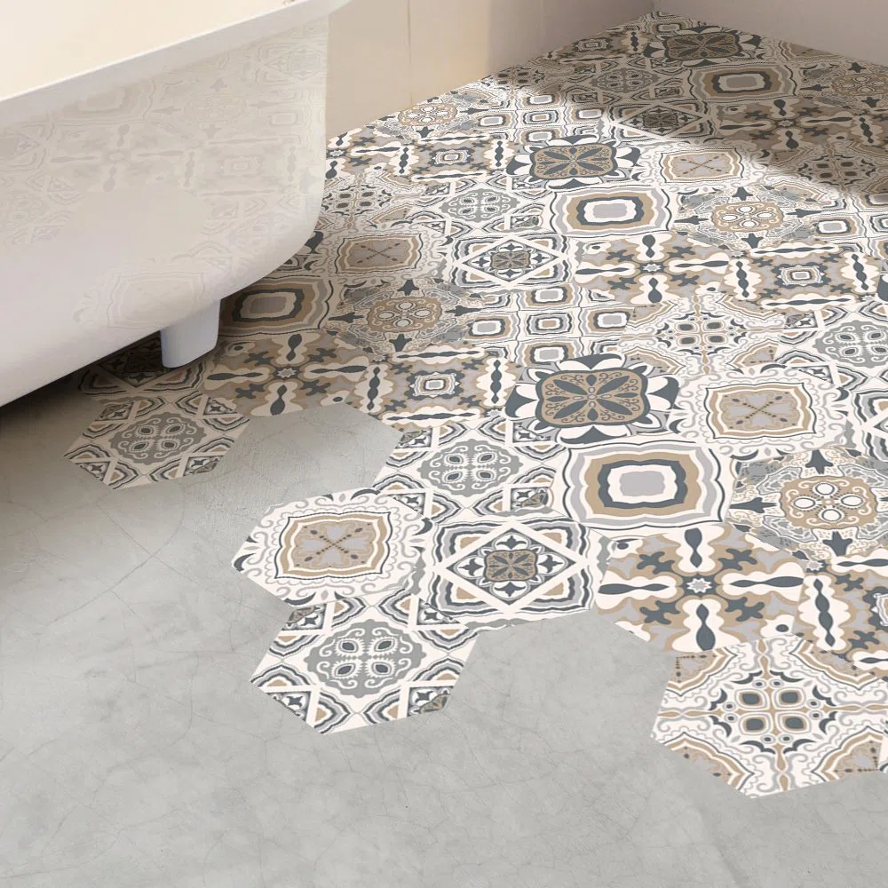Alwayspon Vinyl Piastrelle Piano Adesivo per la Decorazione Domestica - Esagono Salotto Cucina Bagno Pavimento Campagna Decalcomanie, Sbucciare e Stick autoadesiva