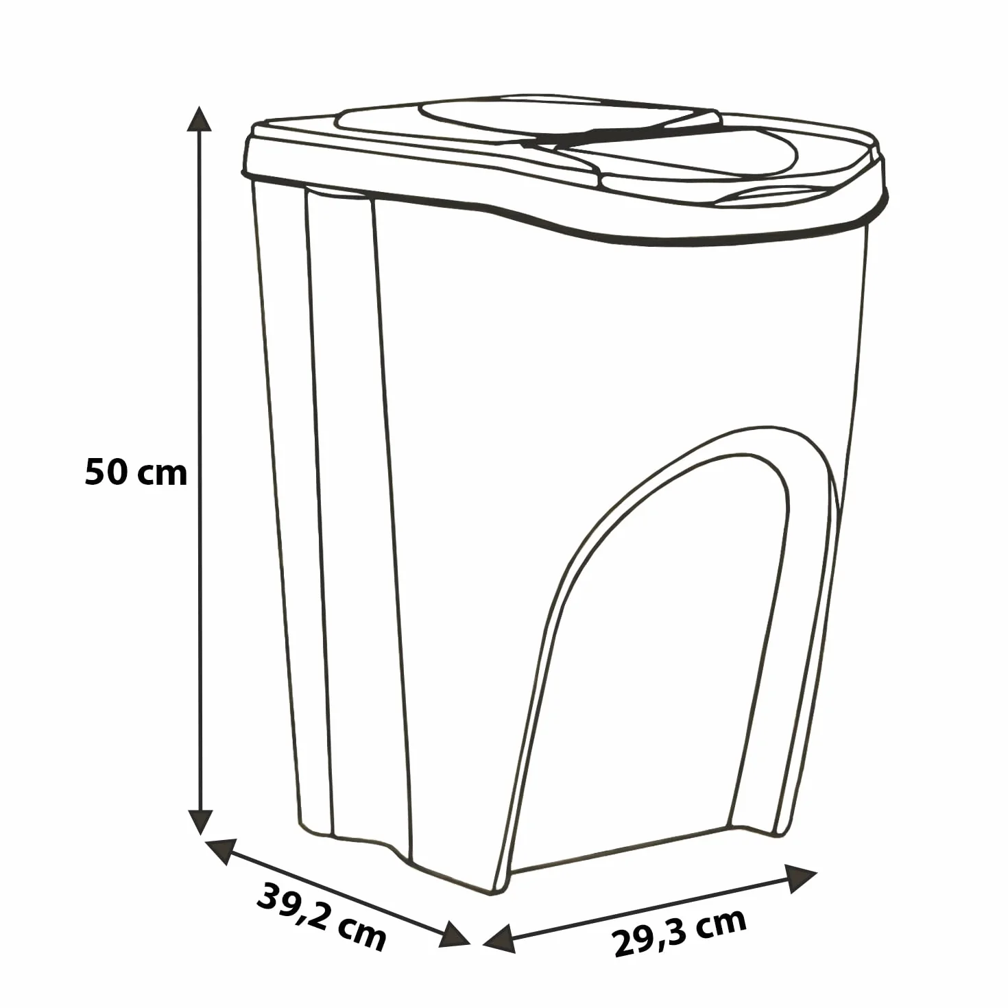IMJ-Global - Bidoni Differenziata da Interno, Set Cestini Spazzatura Differenziata Impilabili (4x35L) Pattumiera Comoda per Contenere Umido-Vetro-Plastica-Cartone, Kit Raccolta Differenziata Interno
