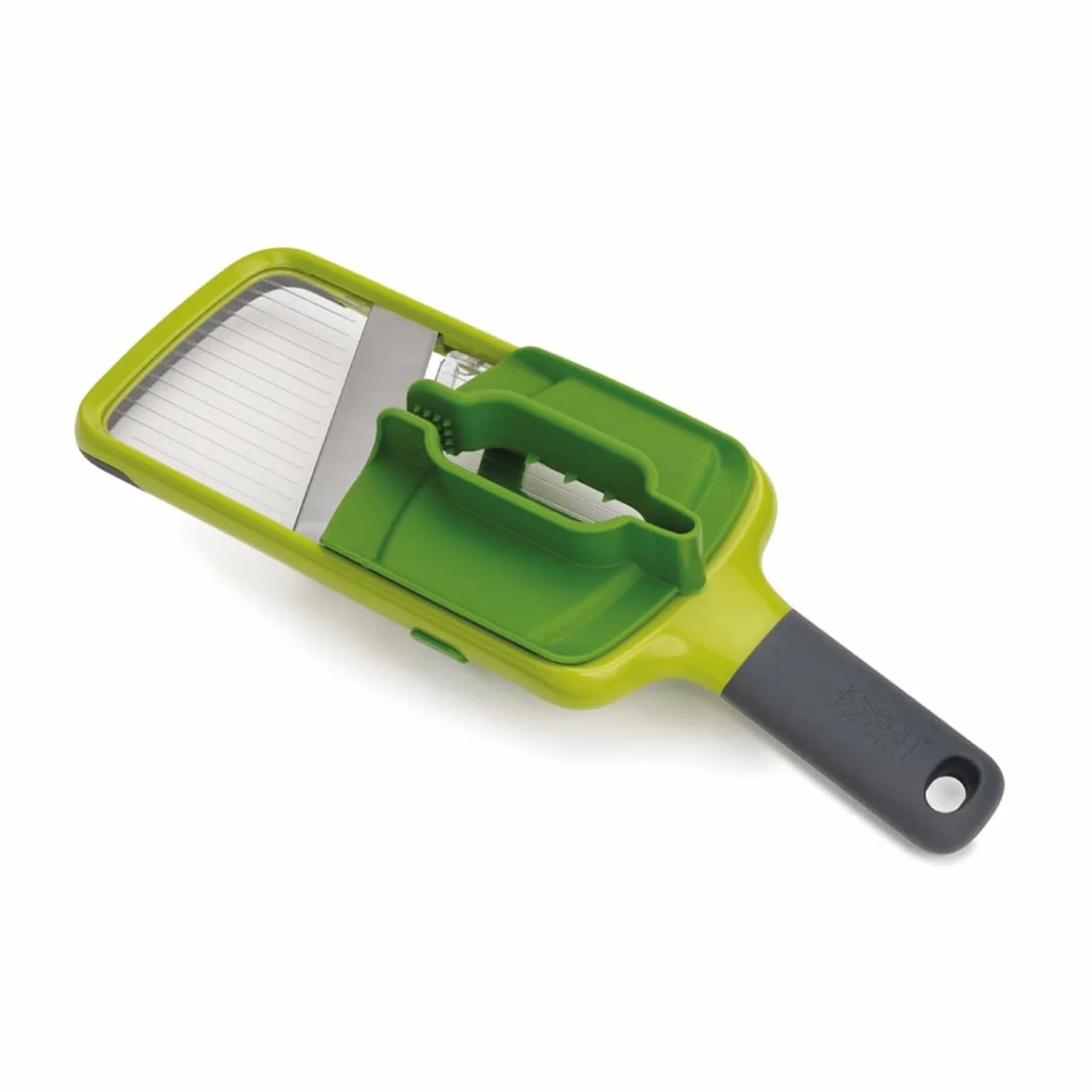 Joseph Joseph Multi-Grip, Mandolina per Verdure, Tagliaverdure manuale regolabile, affetta Verdure con Presa di Precisione e tre Spessori di Taglio, Verde