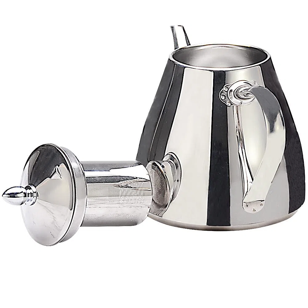 SANQIAHOME Teiera in acciaio inossidabile,1,5 litri,con filtro per infusione,caffè Teiera,argentato