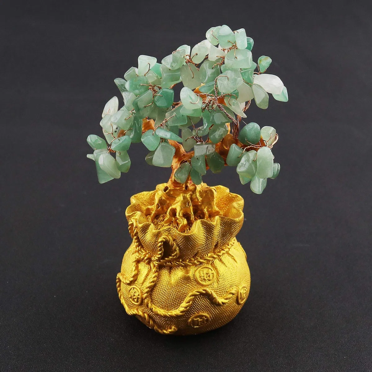 OTOTEC Feng Shui Soldi Fortuna Pietra Albero Cristallo Decorazione Artistica Ufficio Soggiorno Buona Fortuna Miglior Regalo Verde