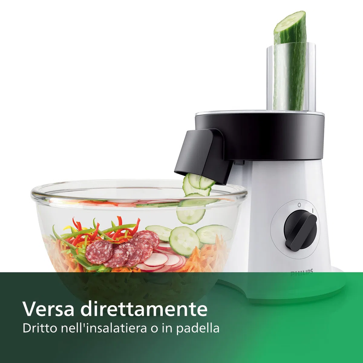 Philips Tritatutto Elettrico - 200W, con 5 Dischi Affettatutto e Grattugia (HR1388/80)