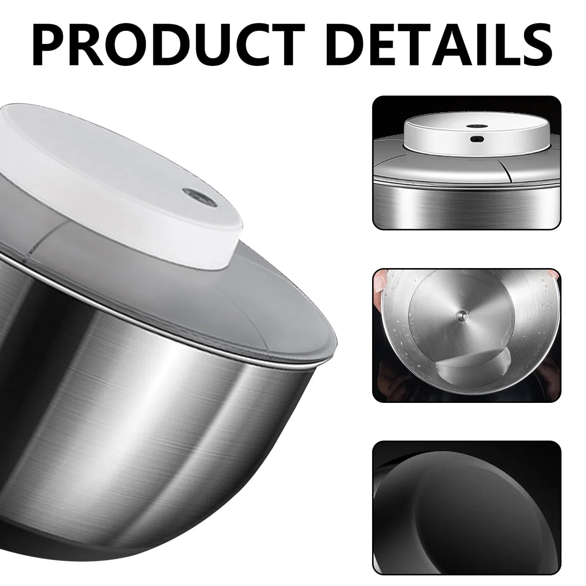 Centrifuga per Insalata, Centrifuga per Lattuga Automatica da 4,8 Litri, Asciuga Insalata Centrifuga di Grande Capacità in Acciaio Inossidabile, Elettrico USB Drenare Rapidamente Lava Insalata per Fru