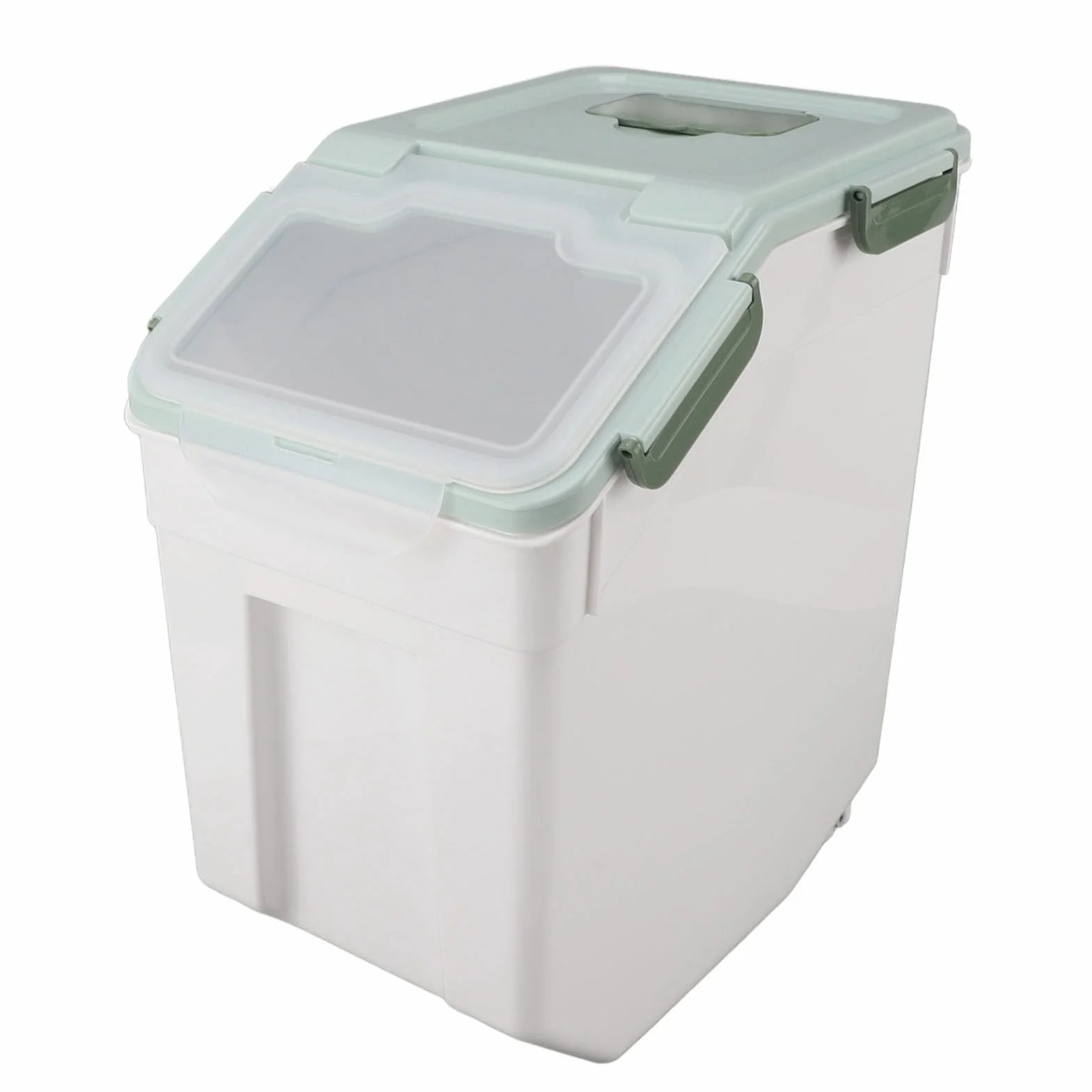Contenitore per la Conservazione del Riso Ermetico, Verde Menta, 25 Litri, Organizer per Alimenti da, con Coperchio a Chiusura Facile, per Farina di Cereali, Cibo per Animali Domestici, (25