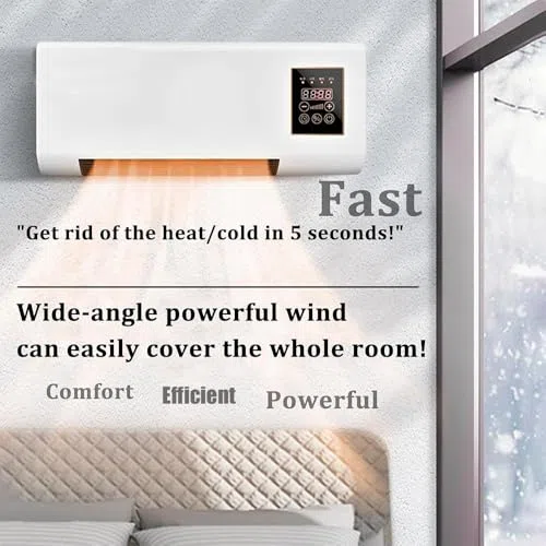Climafy Condizionatore d'aria a parete da 12000 BTU, mini condizionatore con funzione riscaldamento, raffreddamento silenzioso senza condotti per camera da letto e ufficio, unità portatile autoevapo