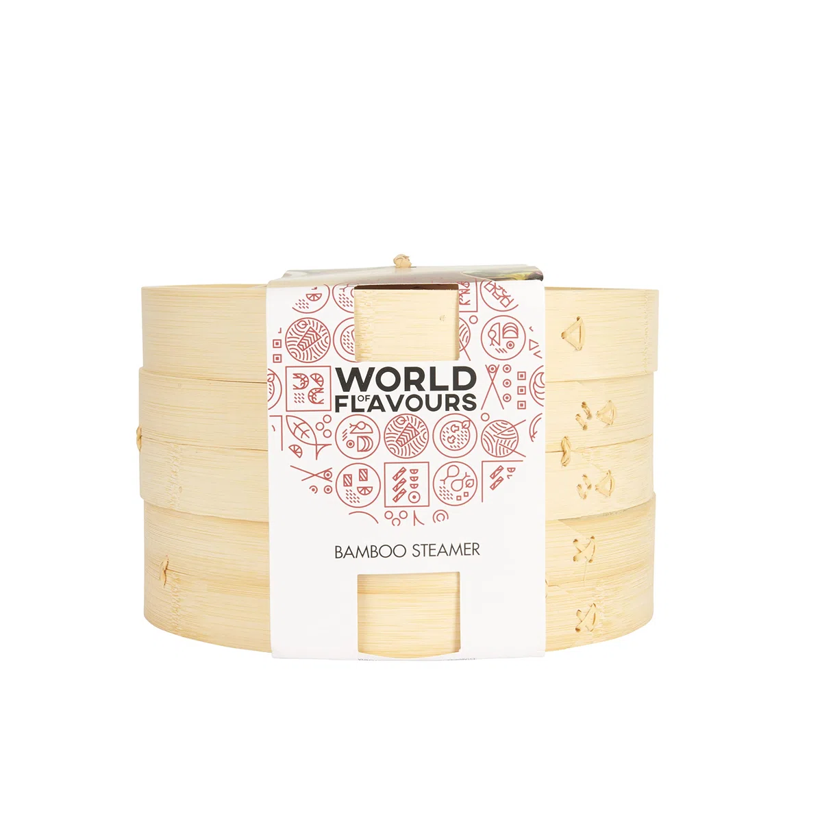 KitchenCraft World of Flavours Cestello per Cottura al Vapore / Vaporiera in Bambù a 2 Livelli, 25,5 cm