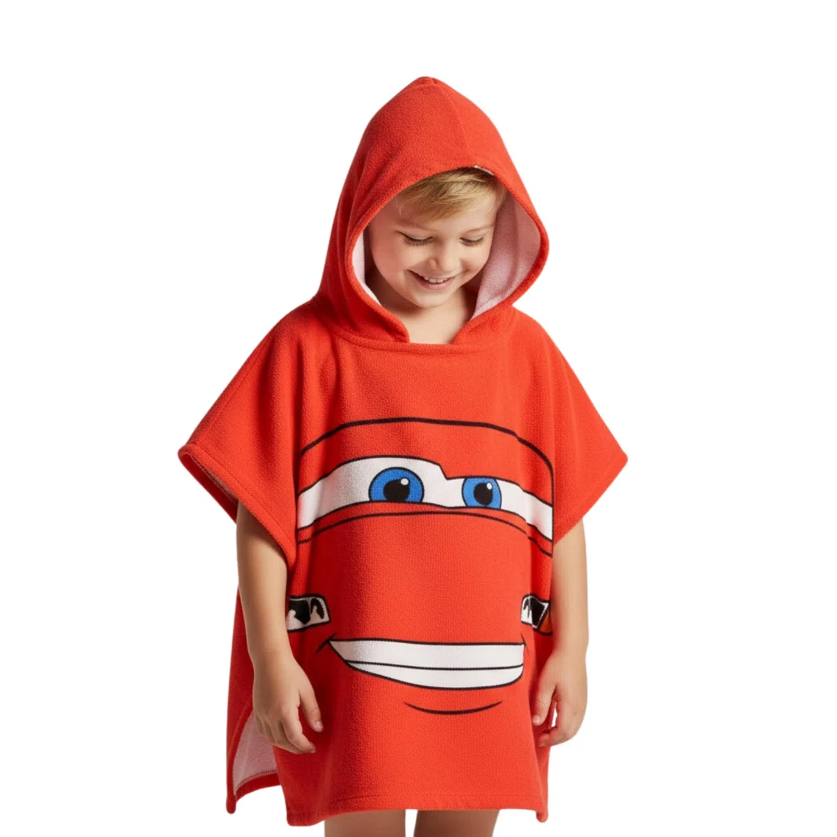 Disney Pixar Cars Poncho da Bambino, Telo Mare, Asciugamano da Bagno con Cappuccio, Asciugamano da Nuoto per Ragazzi