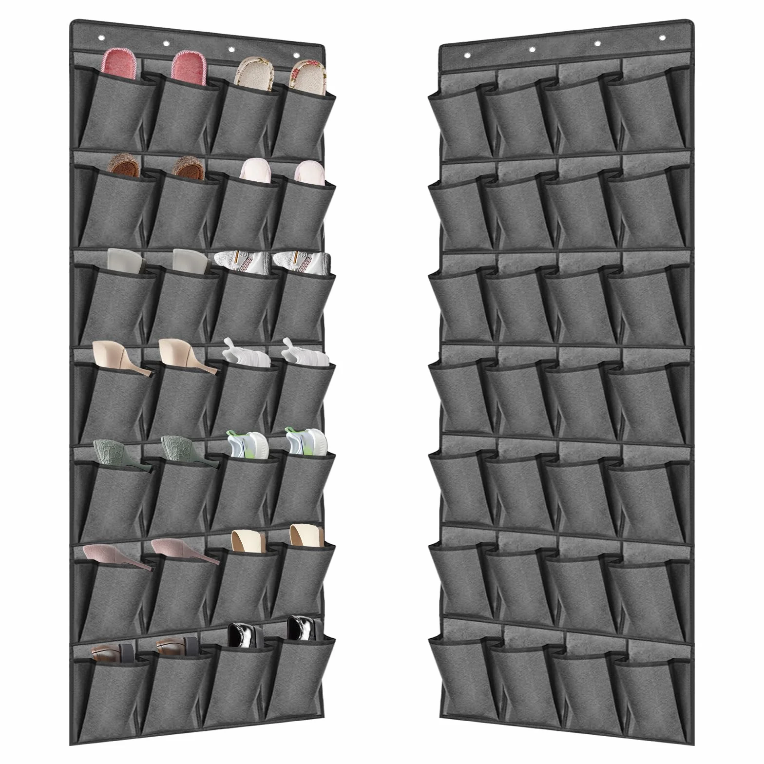 Scarpiera porta a parete con 4 ganci, organizer da appendere con 28 grandi tasche, organizer per scarpe, adatto a 14 paia di scarpe per dormitori, appartamenti e camper