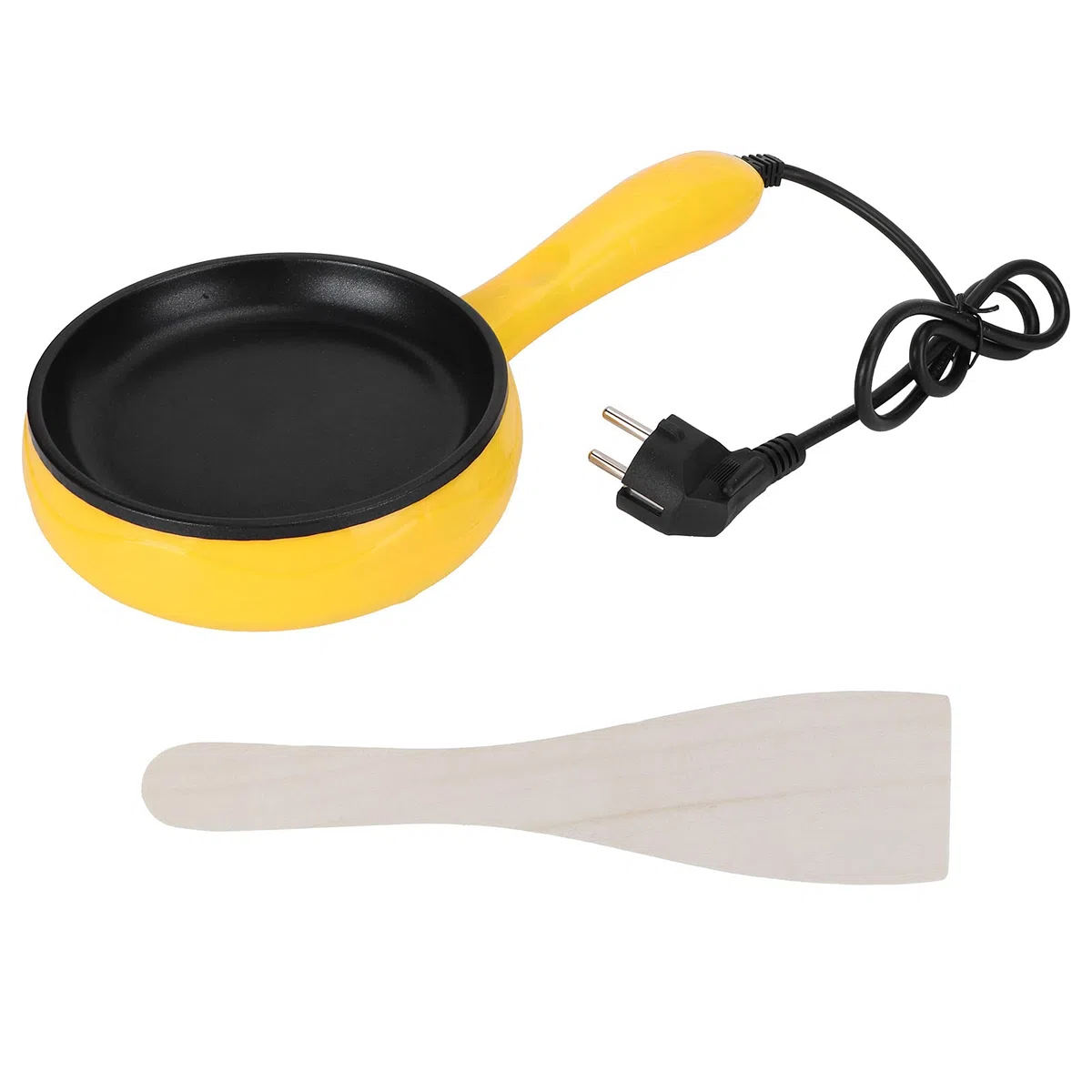 Padella Antiaderente Mini Piccola Padella Fritta Con Spatola Di Legno Per Bistecca E Uova Fritte Domestica 350W Spina Europea 220V Pots