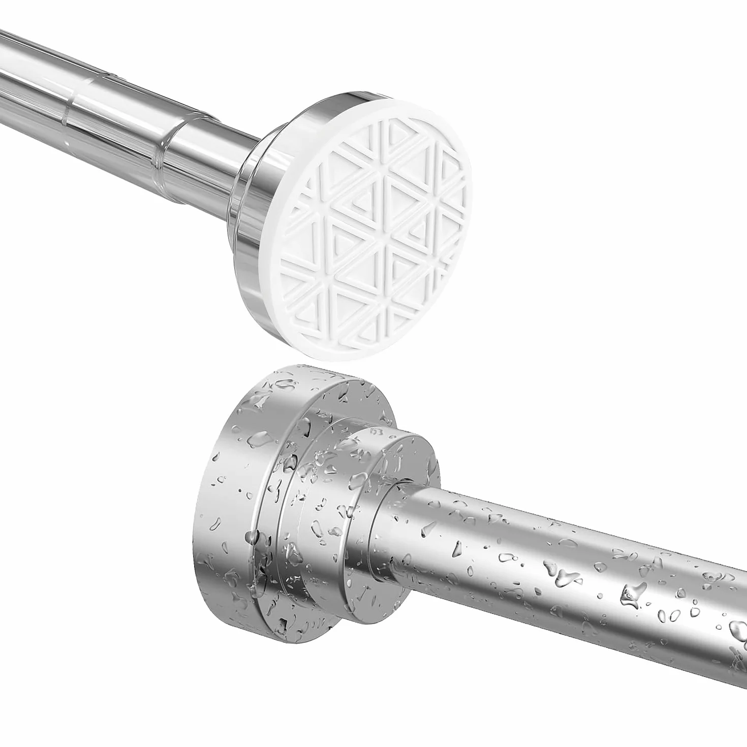 Bastone Tenda a Pressione Estensibile 48-200cm Senza Forare Asta Telescopica in Acciaio Inox Bastone Tenda Doccia Argento Antiscivolo & Mai Rustico per Finestra, Armadio, Porta