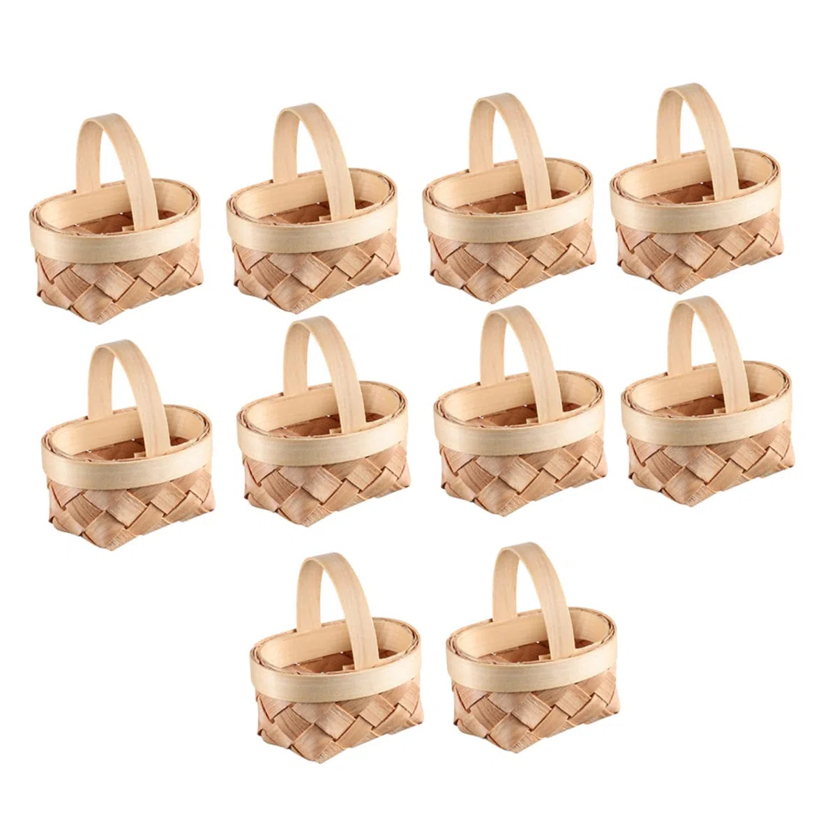 HOMSFOU 10 Pezzi Di Trucioli Di Legno Cestino Piccolo Cestino Portaoggetti Cestini Intrecciati Mini Cestino Di Vimini Bomboniera Cestino Cestino In Miniatura Decorazioni Di Nozze Mini