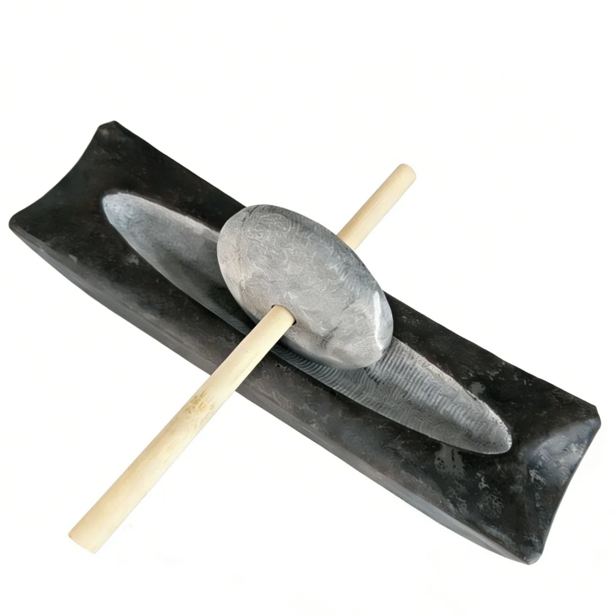 Macina A Pietra Manuale per Macinare, Macina Manuale Fatta A Mano per Uso Domestico, Rullo in Pietra Blu E Set Stobel per L'uso Domestico per Chicchi di caffè, Spezie Fresche E tè(Size:15cm)