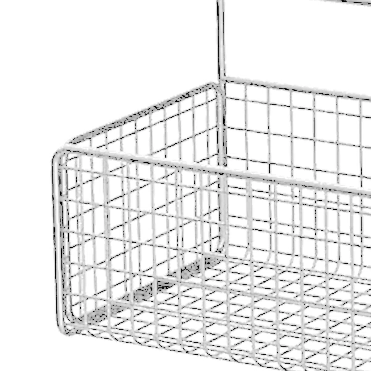Cesti Sospesi in Metallo,sotto I'armadio in Metallo,Cesti di Frutta,Cesto Portaoggetti Autoadesivo in Ferro,per Cucina Bagno e Dormitorio(Bianco,15x15,5x36cm,270g)