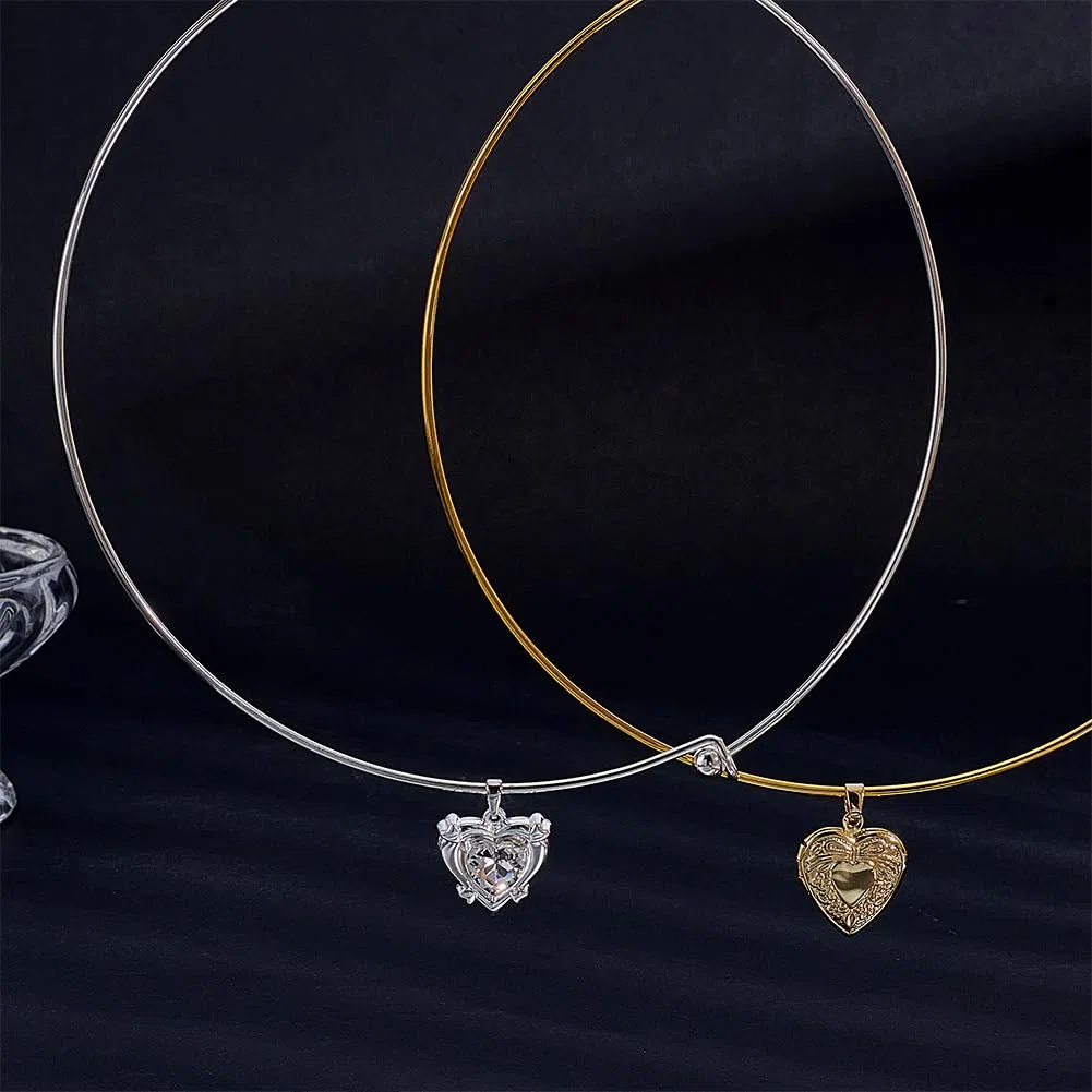 UNICRAFTALE 12 pezzi in 2 colori, 14,5 cm, filo per donna, collana girocollo in platino, collana aperta in metallo, semplice choker, per la creazione di gioielli fai da te