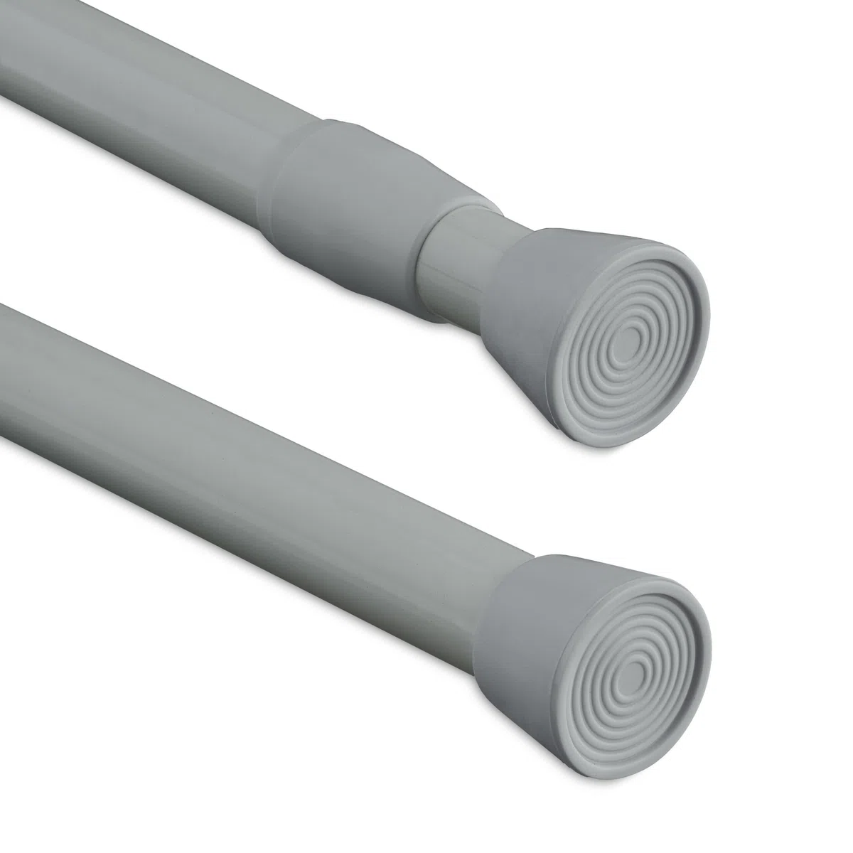 Relaxdays Asta a Pressione per Tende, Telescopica, Bastone Estensibile 110–200 cm, Appendiabiti, Acciaio Inox, Grigio