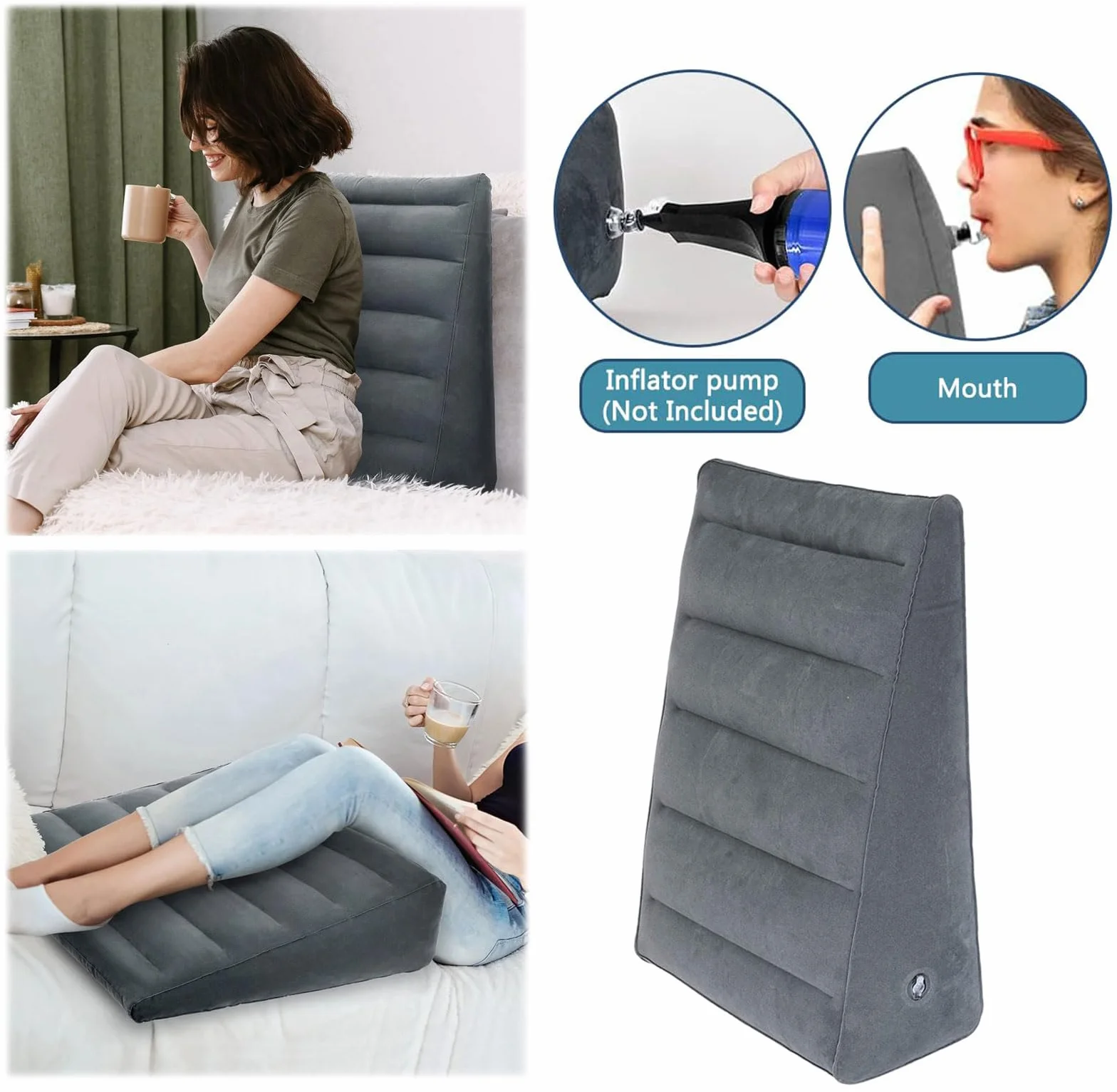 Cuscino gonfiabile per divano,Cuscino a cuneo,Cuscino triangolare,Cuscino gonfiabile portatile,Cuscino triangolare gonfiabile,Cuscinetto a cuneo,Ridurre la contropressione,cuscino a forma di cuneo