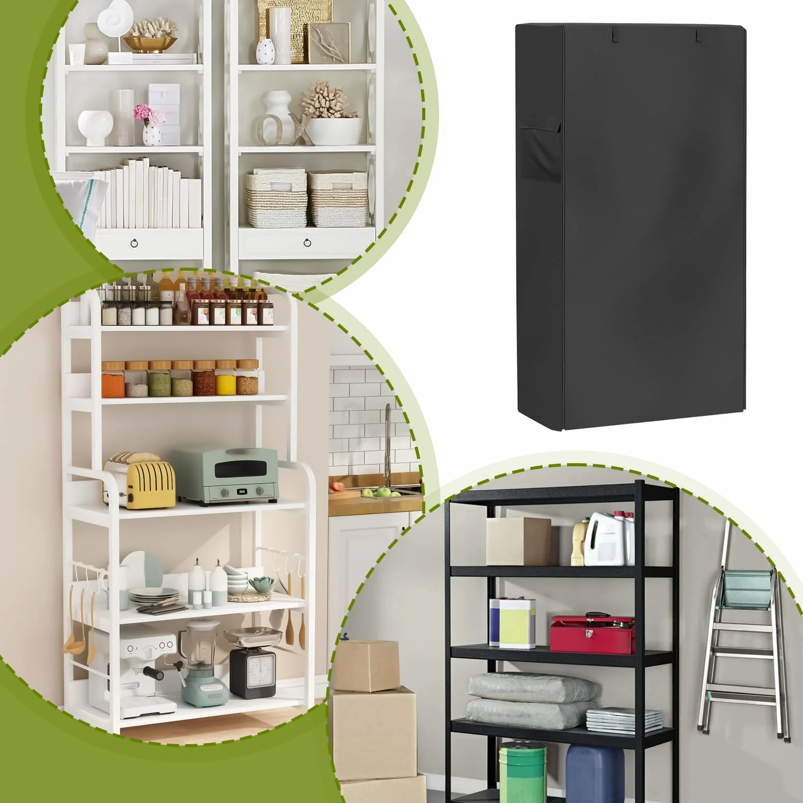 Copertura per mensole, protezione antipolvere per scaffale, impermeabile, design antivento con cuscinetto, chiusura superiore regolabile per uso interno ed esterno, dimensioni 91 x