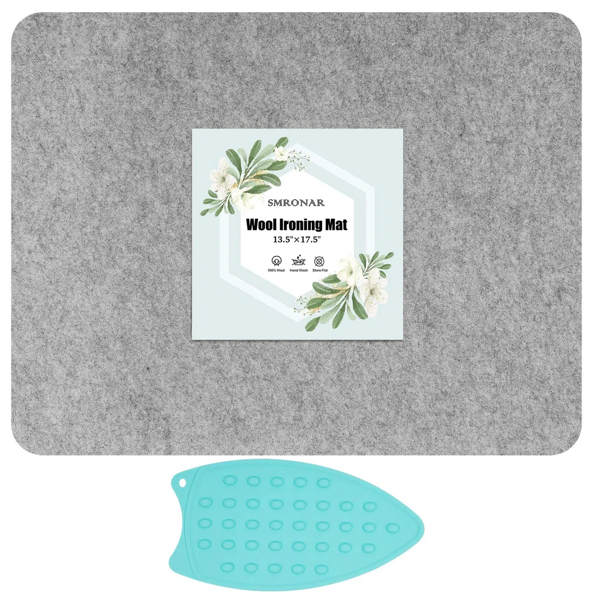 Tappetino da stiro in lana, 43,2 x 34,3 cm, portatile, facile da premere in feltro di lana, ideale per progetti di trapuntatura e cucito