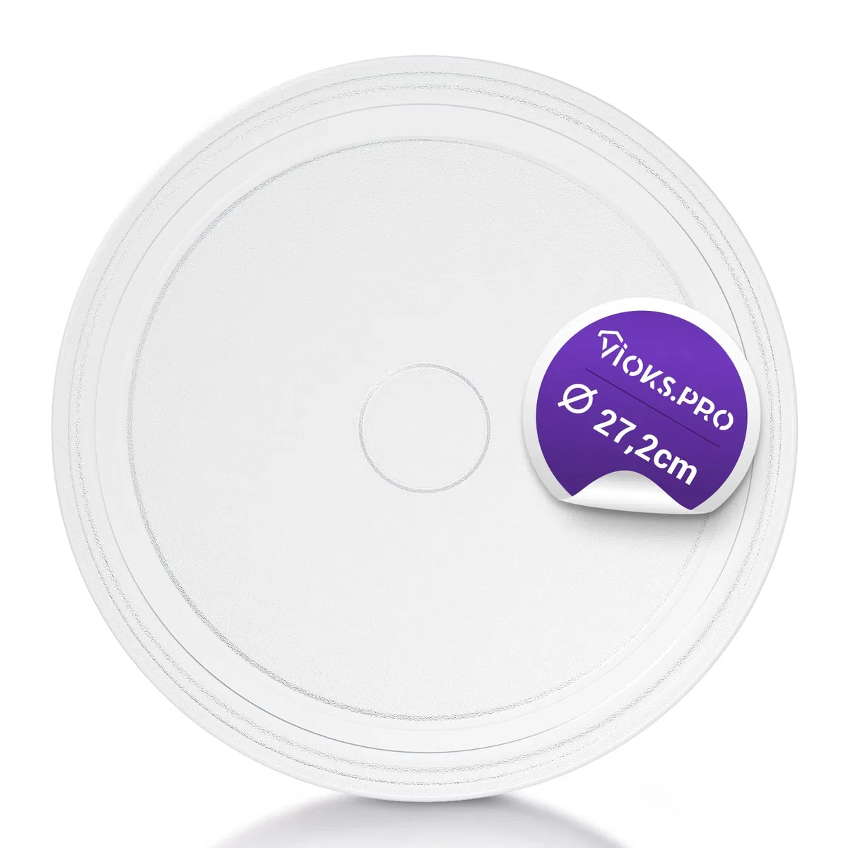 Piatto girevole per forno a microonde, 272 mm, in vetro, universale, per Whirlpool 480120101083, bianco