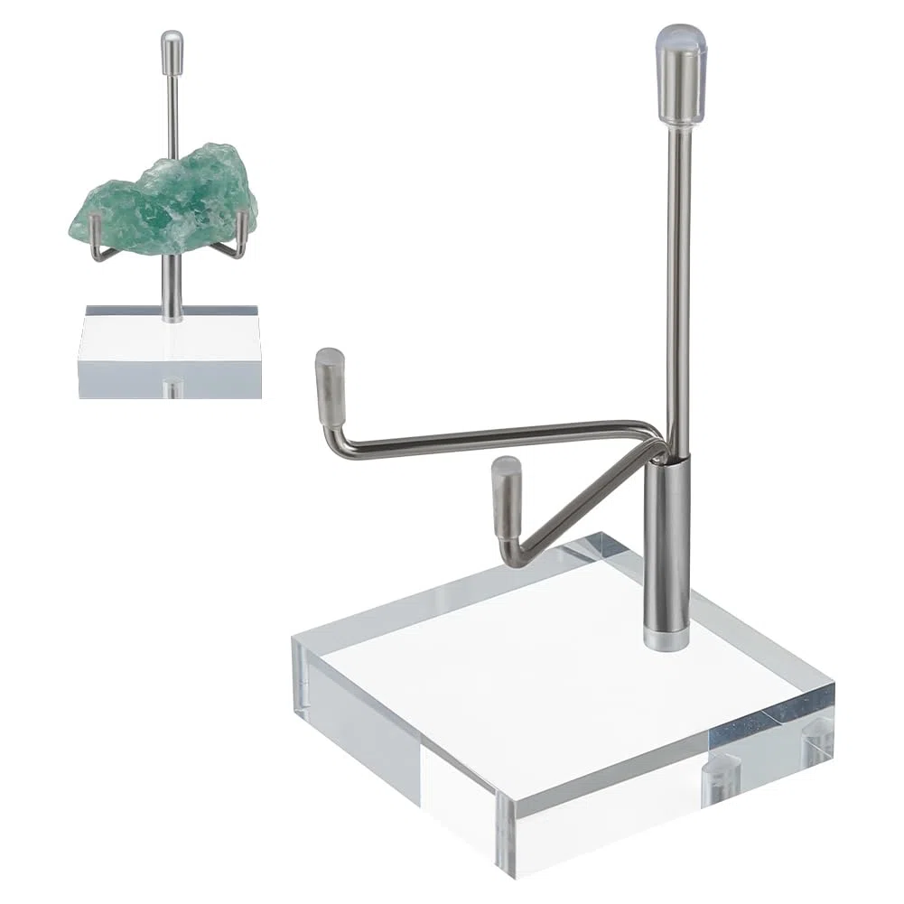UNICRAFTALE 1 pz Espositore per rocce Espositore In Acrilico con Cavalletto Espositore con Bracci In Metallo Regolabili Cavalletto con Base In Acrilico per Cristalli di Rocca Pietre Preziose
