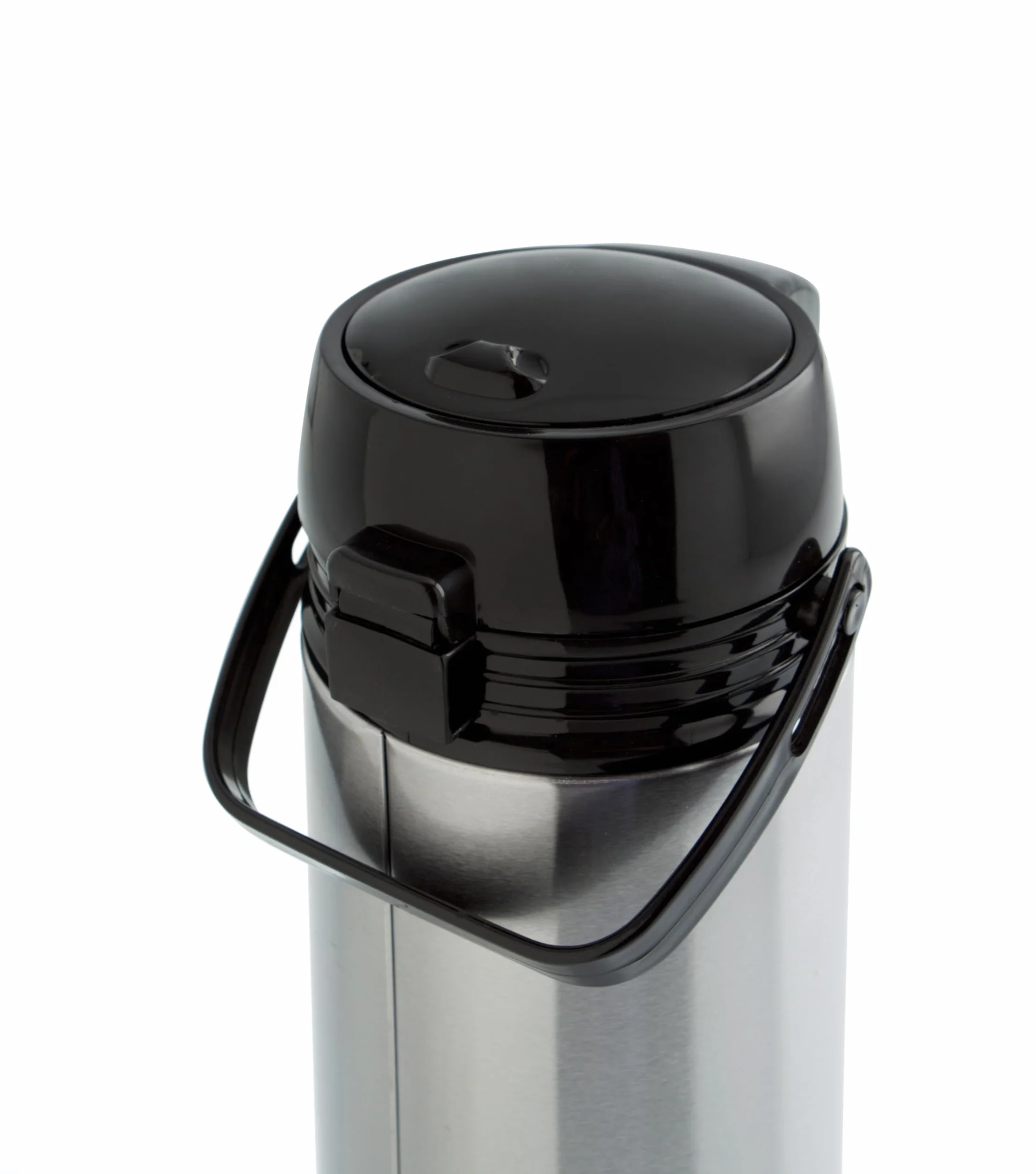 Quid 7520006 Xylon - Isoterma per caffè con beccuccio a doppia parete in vetro / acciaio inossidabile, 1,9 litri, Argento/Nero