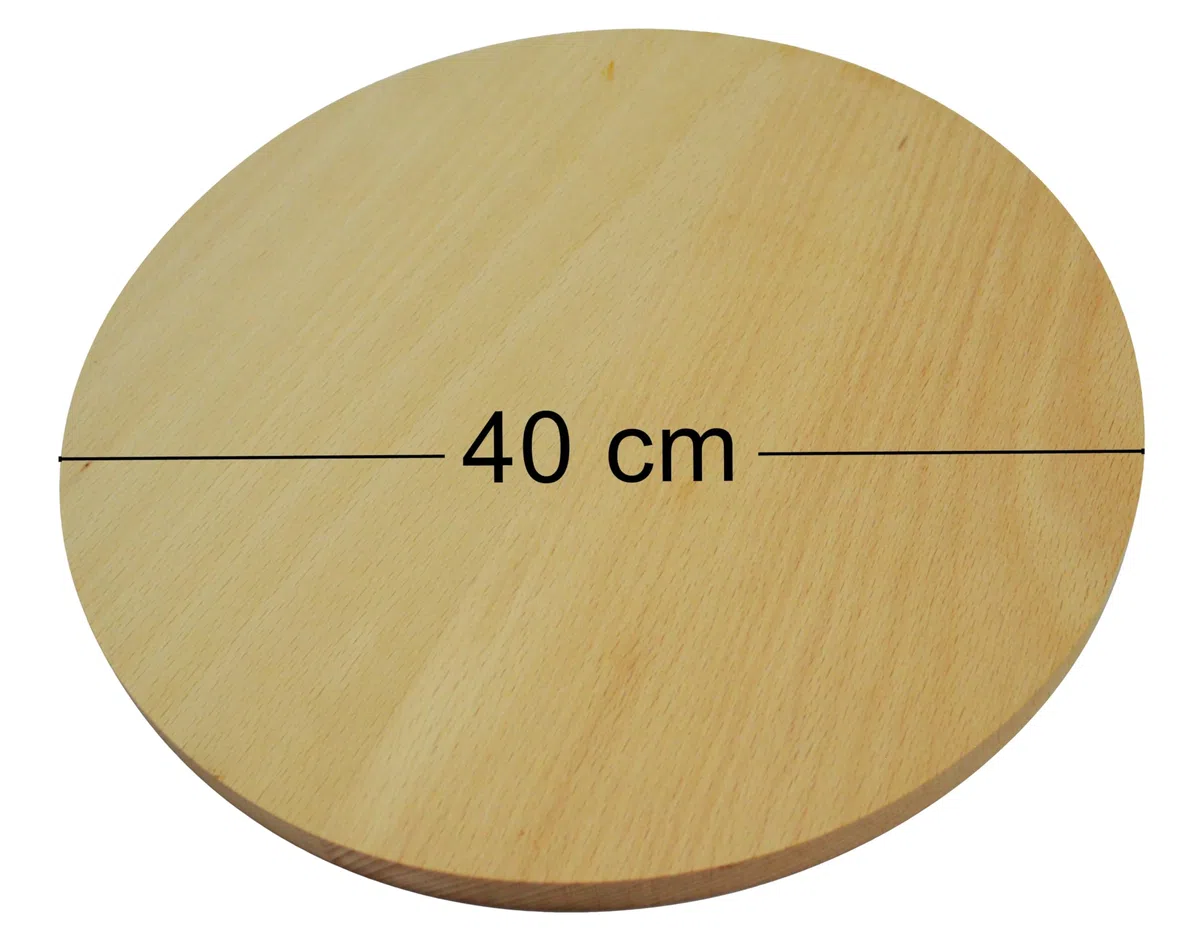 Wooden World - Tagliere per pizza rotondo in legno tagliere per servire pizza in legno massello - 40 cm