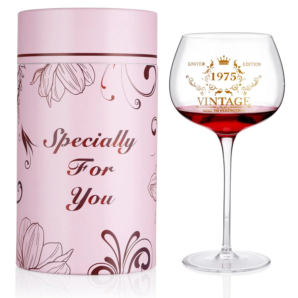 Hejo Calice Vino Personalizzato,Vintage Bicchiere Personalizzato per Regalo 50 Anni Uomo,Calici Vino per 50 Anni Compleanno Donna,Calici Personalizzati per Giorno di Commemorazione,Anniversario,Festa