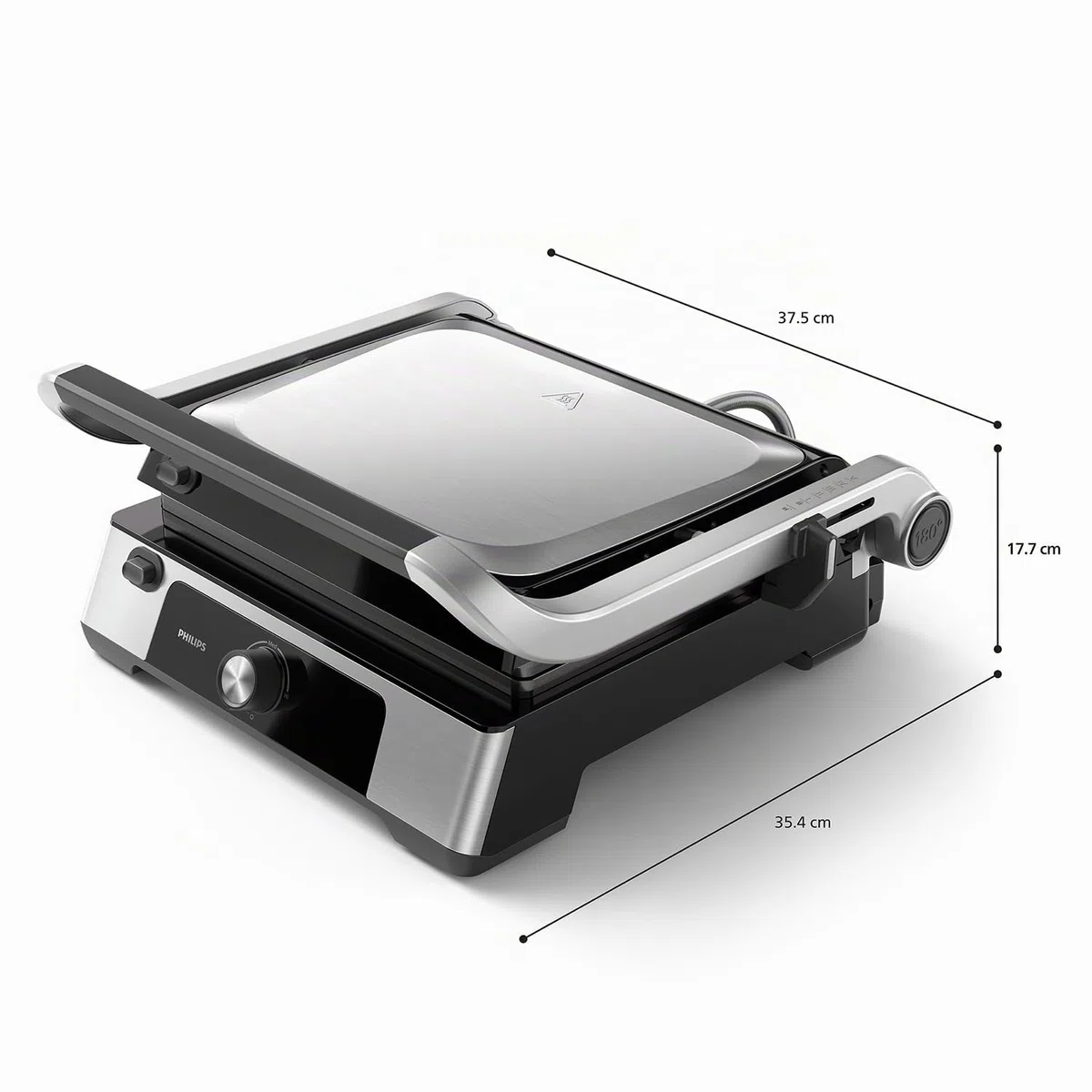 Philips Griglia Elettrica - Contact Grill. Temperatura regolabile. Ampio grill e prestazioni ad Alta Potenza. Piastre Antiaderenti e vassoio raccogli grasso rimovibili. (HD6301/90)