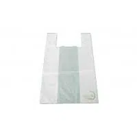 PZ 500 SACCHETTO MEDIO BIANCO DI PLASTICA BIOLOGICA 28 X 50 SACCHETTO SHOPPERS BORSA CON MANICO BUSTA PER ALIMENTI SHOPPER