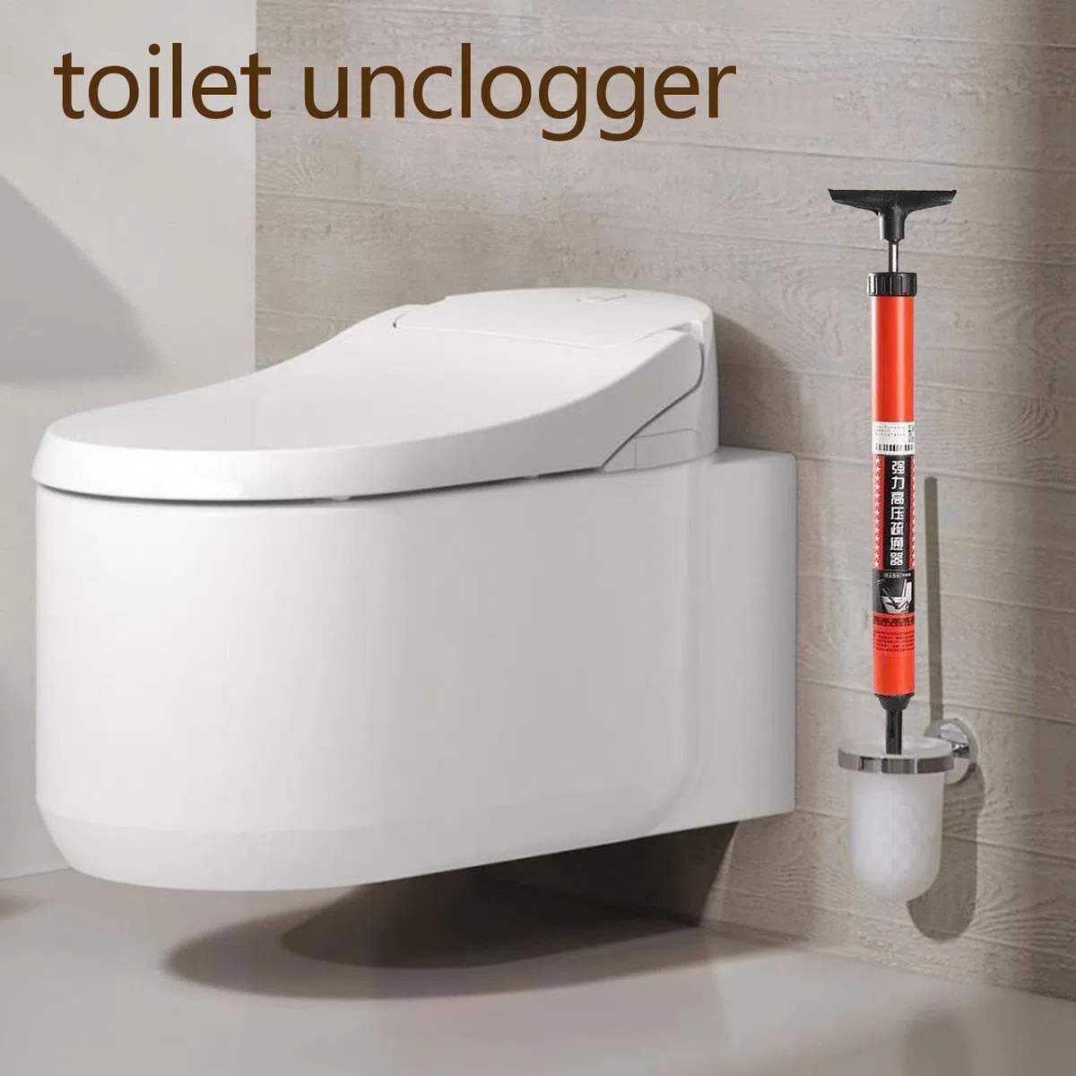 Sbloccante WC – Set di stantuffo per WC ad alta pressione, stantuffo per WC aggiornato, pistone per scarico ad aria resistente, per sbloccare l'intasamento del tubo di scarico del pavimento