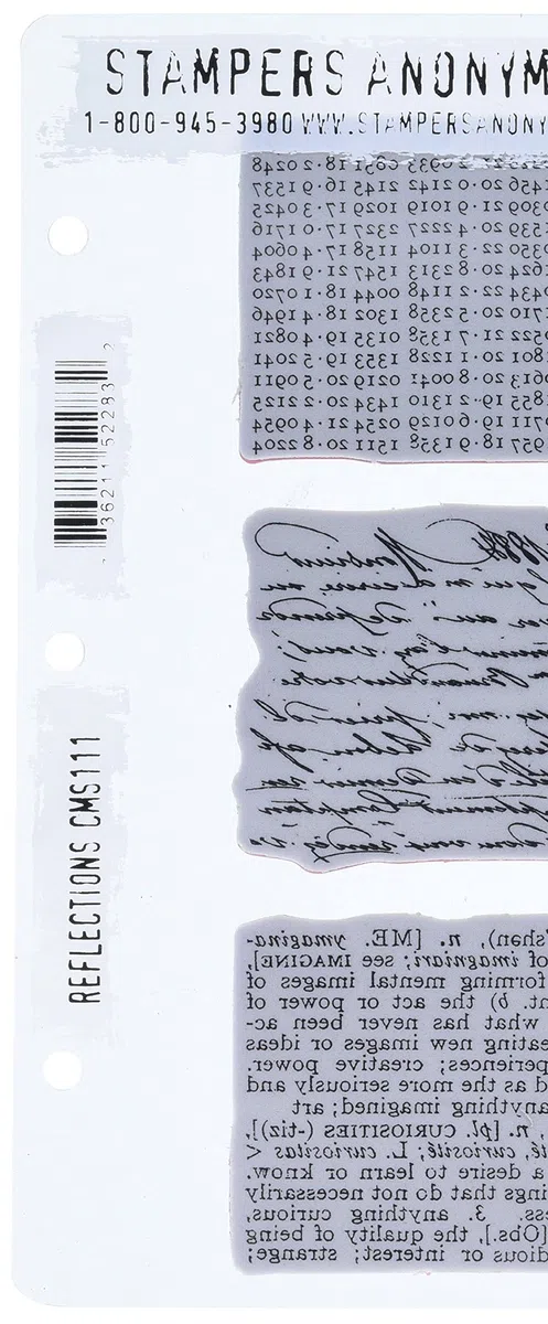 Stampers Anonymous Tim Holtz Cling Rubber Stamp Set 7"X8.5"-Reflections