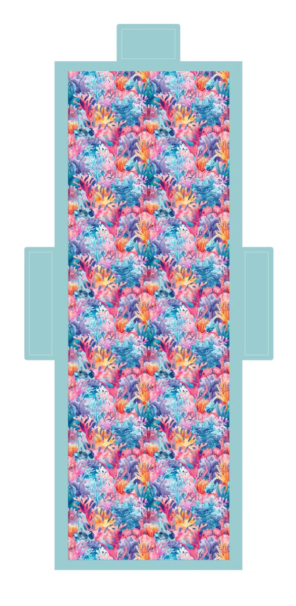 L'Emporio Casa Telo Mare Piscina con tasche e Cuscino - sdraio lettino Digitale in morbida Microfibra di Poliestere (Multicolor)