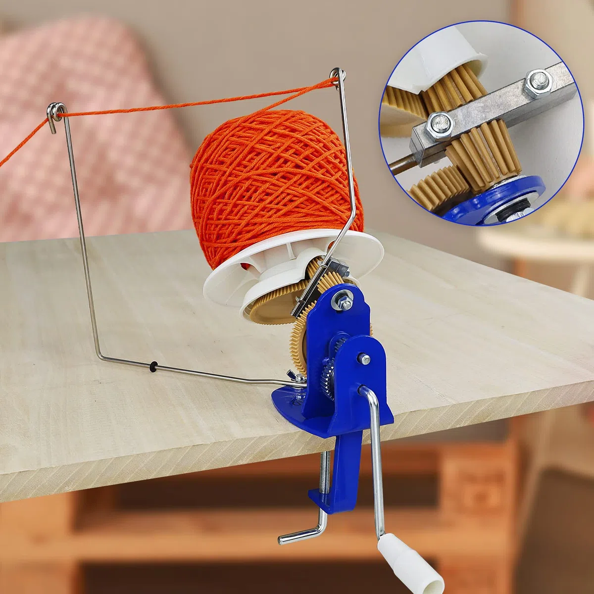 (Alta velocità) LAMXD Needlecraft Large Jumbo Metal Yarn / Wool / String / Fiber Ball Winder azionato a mano, 10 once